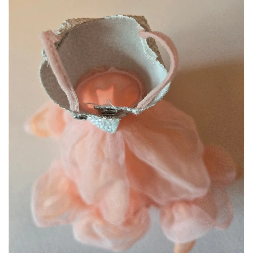 Vintage‎ Barbie Pink Tulle Ball Gown Silver Bodice Doll Dress 90s
